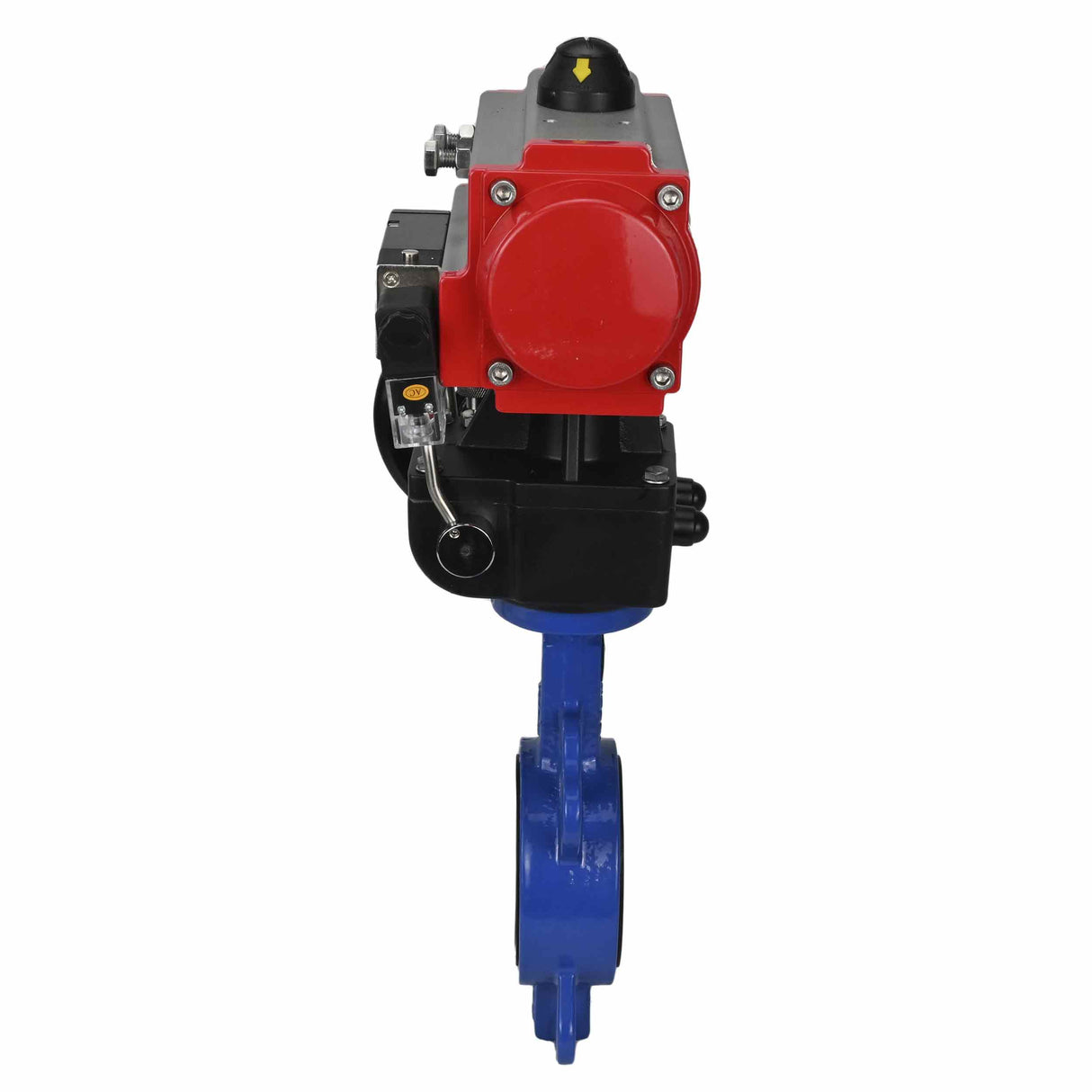 Vanne papillon d'eau Elephant st-316l-viton-da-4m310-24v-hdm, matériau du corps - acier au carbone WCB, matériau du disque - acier inoxydable AISI 316L, joint - VITON, actionné par actionneur pneumatique