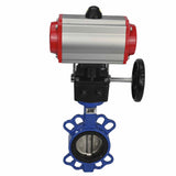 Vanne papillon d'eau Elephant st-316l-viton-da-4m310-24v-hdm, matériau du corps - acier au carbone WCB, matériau du disque - acier inoxydable AISI 316L, joint - VITON, actionné par actionneur pneumatique
