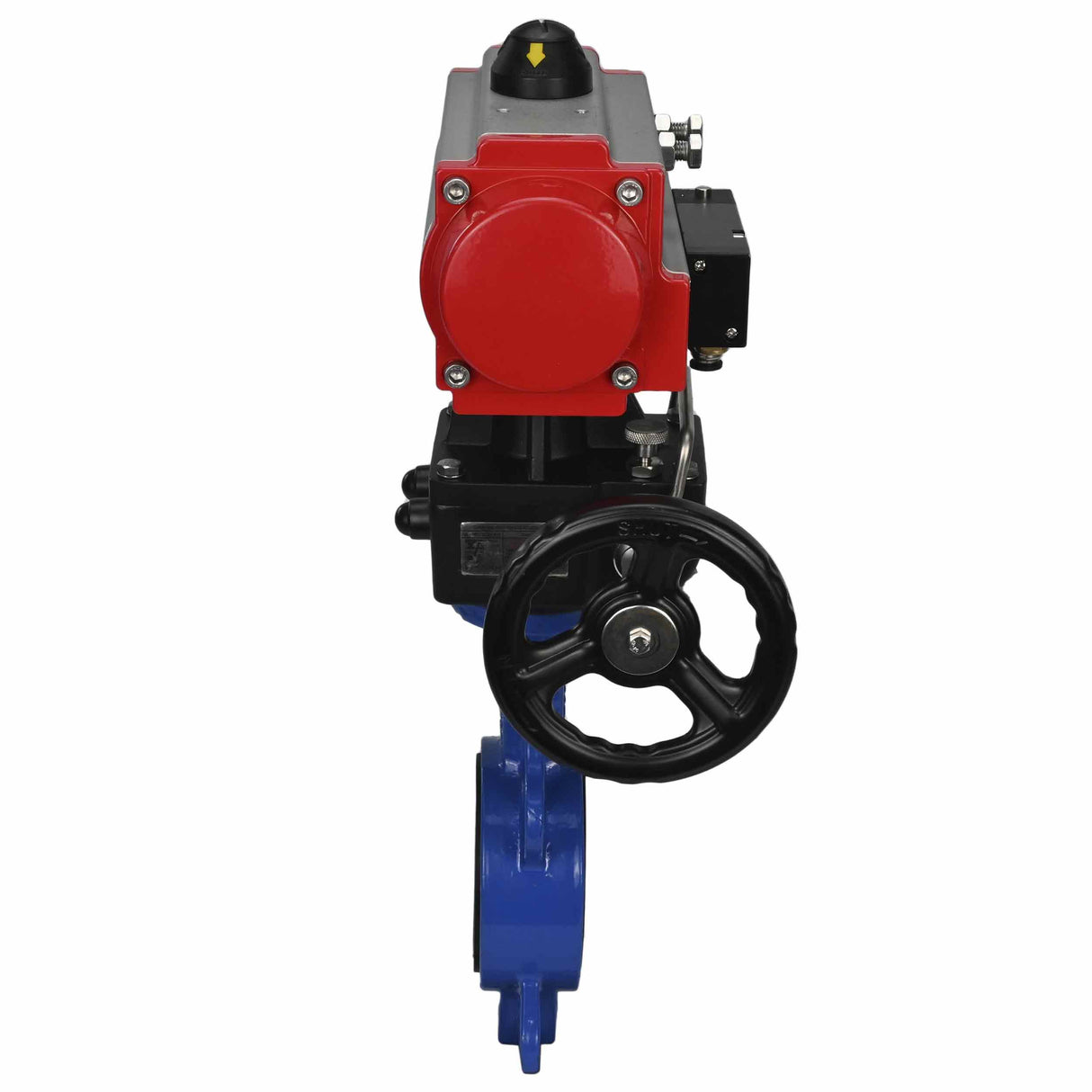 Vanne papillon d'eau Elephant st-316l-viton-da-4m310-24v-hdm, matériau du corps - acier au carbone WCB, matériau du disque - acier inoxydable AISI 316L, joint - VITON, actionné par actionneur pneumatique