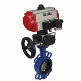 Vanne papillon d'eau Elephant st-316l-viton-da-4m310-24v-hdm, matériau du corps - acier au carbone WCB, matériau du disque - acier inoxydable AISI 316L, joint - VITON, actionné par actionneur pneumatique