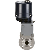 Ball valves Elephant BV3131P(3pc)-FP-F-ISO-H full bore, three-piece, flanged, body - stainless steel SS304, seal - PTFE, with electric quarter turn actuator Elephant QTSA-N-EM-O0-220VAC