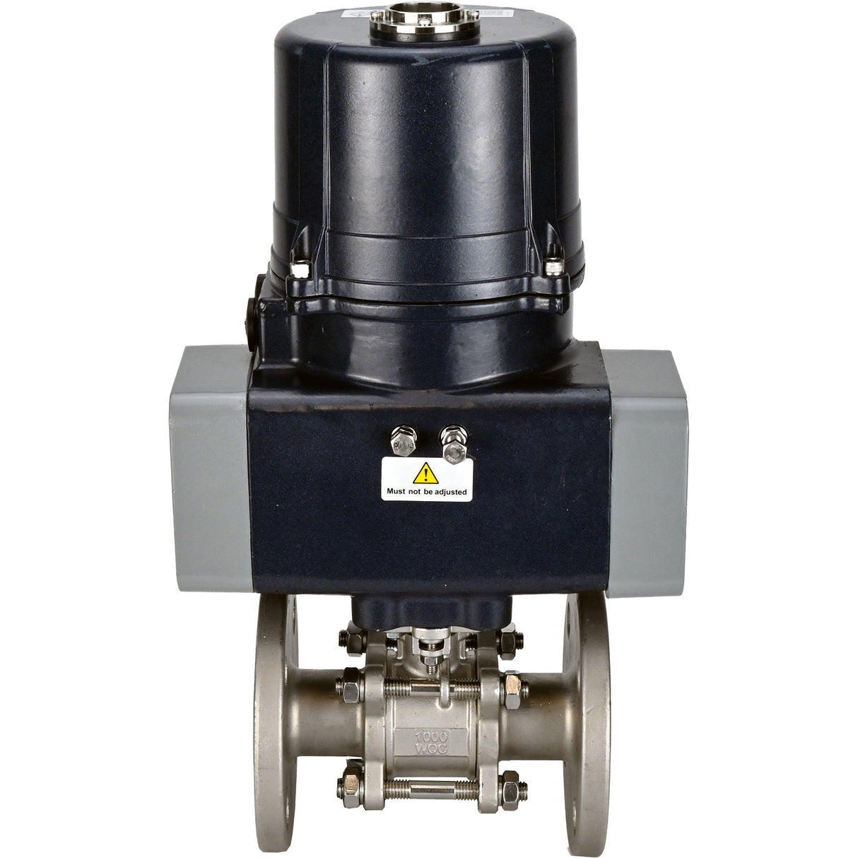 Ball valves Elephant BV3131P(3pc)-FP-F-ISO-H full bore, three-piece, flanged, body - stainless steel SS304, seal - PTFE, with electric quarter turn actuator Elephant QTSA-N-EM-O0-220VAC