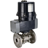 Ball valves Elephant BV3131P(3pc)-FP-F-ISO-H full bore, three-piece, flanged, body - stainless steel SS304, seal - PTFE, with electric quarter turn actuator Elephant QTSA-N-EM-O0-220VAC