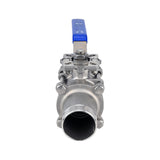 Robinets à boisseau sphérique Elephant BV3131P(3pc)-FP-W-ISO-H en acier inoxydable SS304, à passage intégral, en trois parties, joint - PTFE, soudé, avec poignée