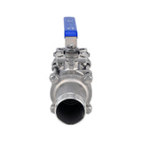 Robinets à boisseau sphérique Elephant BV3131P(3pc)-FP-W-ISO-H en acier inoxydable SS304, à passage intégral, en trois parties, joint - PTFE, soudé, avec poignée