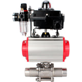 Vannes à boisseau sphérique Elephant BV3131P(3pc)-FP-W-ISO-H LONG DN10-150 passage intégral, corps - acier inoxydable 304, à souder, avec actionneur pneumatique PA-DA, distributeur pneumatique 4M310-08 220V, BKV APL-410N EX et GSV AFC2000
