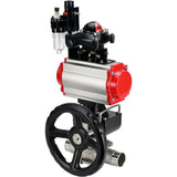 Vannes à boisseau sphérique Elephant BV3131P(3pc)-FP-W-ISO-H LONG DN50-150 passage intégral, corps - acier inoxydable 304, à souder, avec actionneur pneumatique PA-DA, distributeur pneumatique 4M310-08 24V, réducteur MON, BKV APL-210N et BPV AFC2000