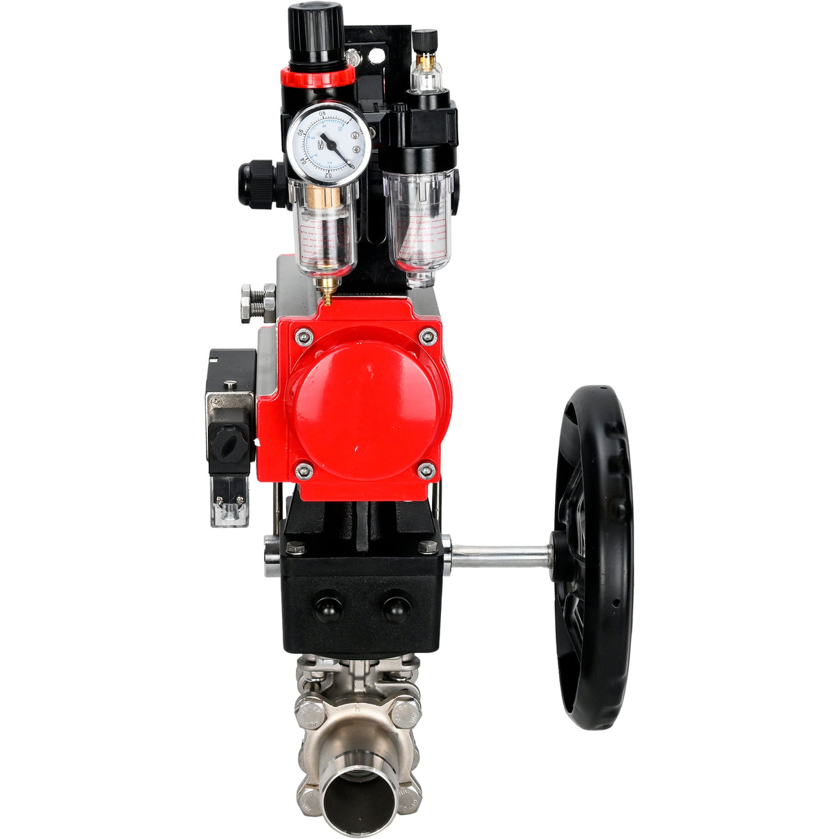 Vannes à boisseau sphérique Elephant BV3131P(3pc)-FP-W-ISO-H LONG DN50-150 passage intégral, corps - acier inoxydable 304, à souder, avec actionneur pneumatique PA-DA, distributeur pneumatique 4M310-08 24V, réducteur MON, BKV APL-210N et BPV AFC2000