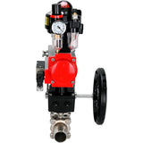 Vannes à boisseau sphérique Elephant BV3131P(3pc)-FP-W-ISO-H LONG DN50-150 passage intégral, corps - acier inoxydable 304, à souder, avec actionneur pneumatique PA-DA, distributeur pneumatique 4M310-08 24V, réducteur MON, BKV APL-510N EX et BPV AFC2000