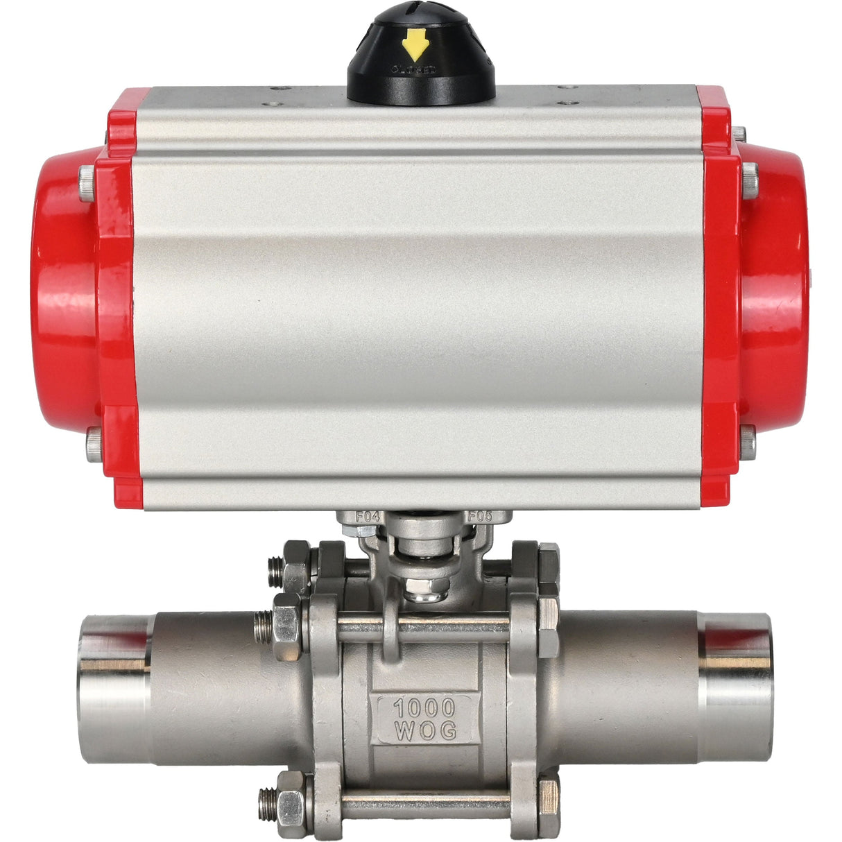 Vannes à boisseau sphérique Elephant BV3131P(3pc)-FP-W-ISO-H LONG passage intégral, corps - acier inoxydable 304, à souder, avec actionneur pneumatique Elephant PA-SA et distributeur pneumatique 4M310-08 220V