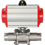 Vannes à boisseau sphérique Elephant BV3131P(3pc)-FP-W-ISO-H LONG passage intégral, corps - acier inoxydable 304, à souder, avec actionneur pneumatique Elephant PA-SA et distributeur pneumatique 4M310-08 220V