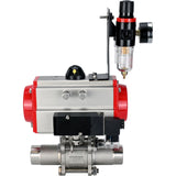 Vannes à boisseau sphérique Elephant BV3131P(3pc)-FP-W-ISO-H LONG à passage intégral, corps - acier inoxydable 304, à souder, avec actionneur pneumatique PA-DA, distributeur pneumatique 4M310-08 220V et BPV AFC2000