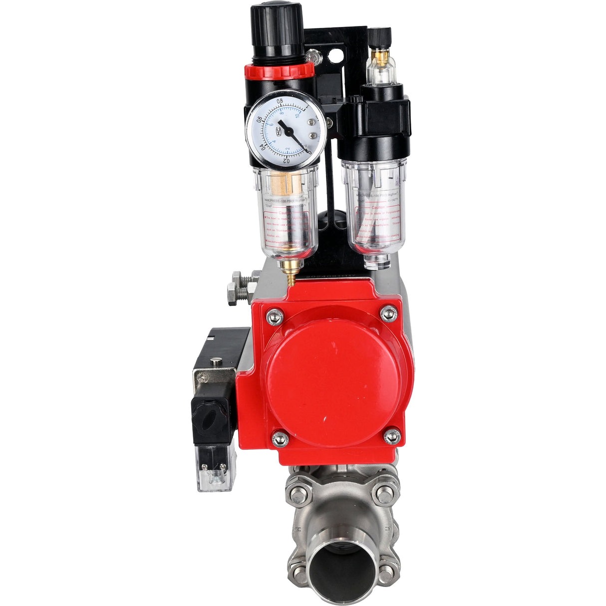 Vannes à boisseau sphérique Elephant BV3131P(3pc)-FP-W-ISO-H LONG à passage intégral, corps - acier inoxydable 304, à souder, avec actionneur pneumatique PA-DA, distributeur pneumatique 4M310-08 220V et BPV AFC2000