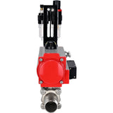Vannes à boisseau sphérique Elephant BV3131P(3pc)-FP-W-ISO-H LONG à passage intégral, corps - acier inoxydable 304, à souder, avec actionneur pneumatique Elephant PA-SA, distributeur pneumatique 4M310-08 24V et BPV AFC2000