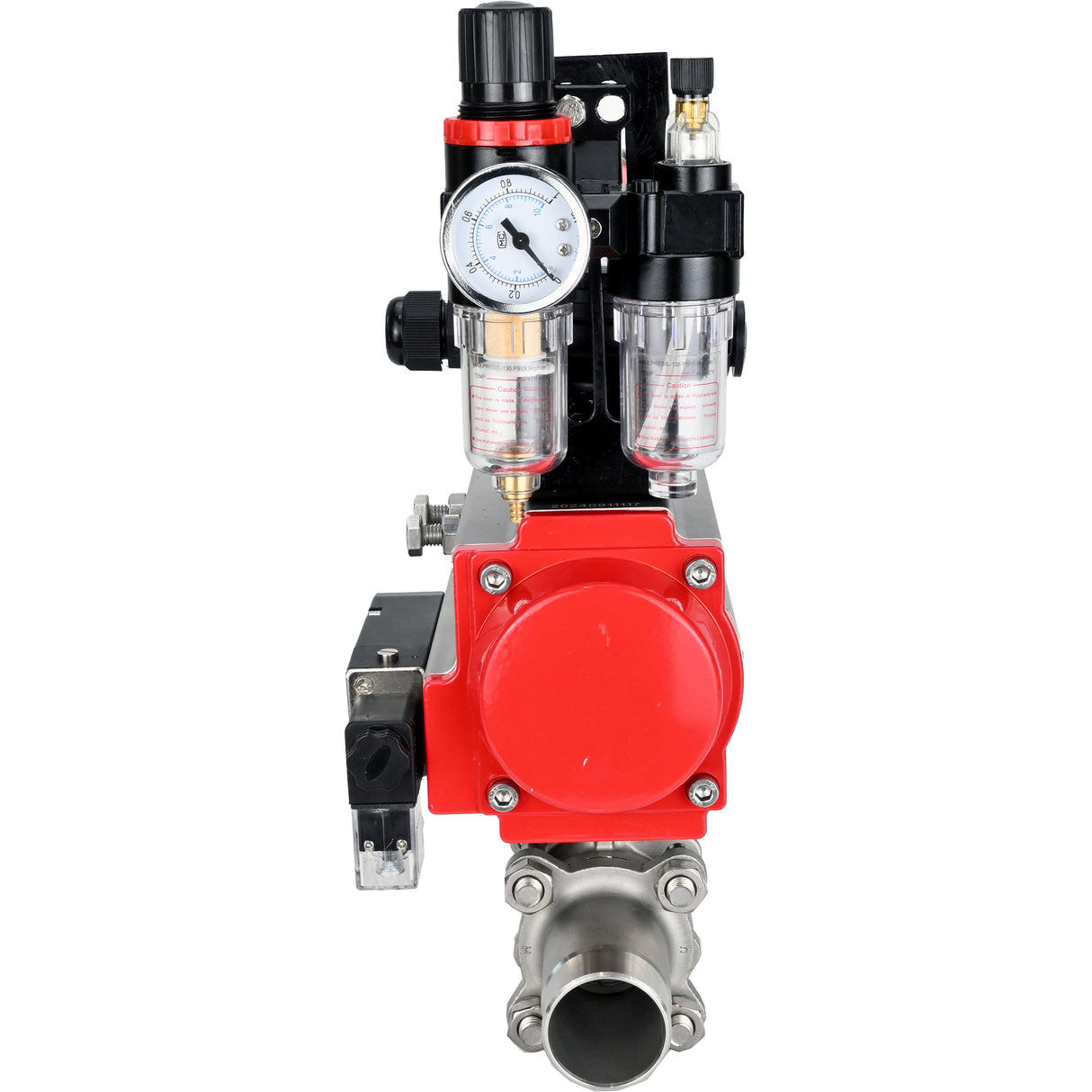 Vannes à boisseau sphérique Elephant BV3131P(3pc)-FP-W-ISO-H LONG DN10-150 passage intégral, corps - acier inoxydable 304, à souder, avec actionneur pneumatique PA-DA, distributeur pneumatique 4M310-08 24V, BKV APL-210N et BPV AFC2000
