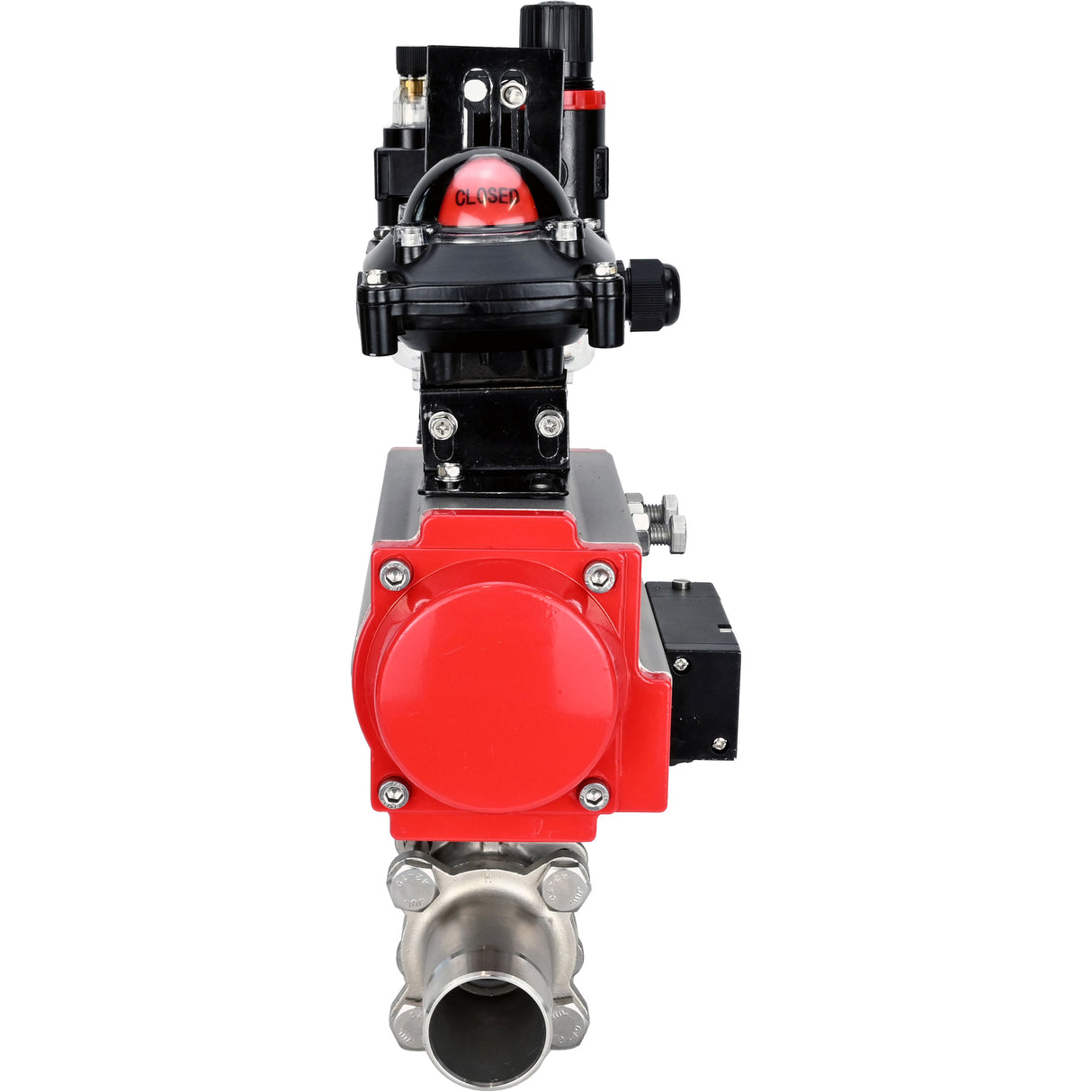 Vannes à boisseau sphérique Elephant BV3131P(3pc)-FP-W-ISO-H LONG DN10-150 passage intégral, corps - acier inoxydable 304, à souder, avec actionneur pneumatique PA-DA, distributeur pneumatique 4M310-08 24V, BKV APL-210N et BPV AFC2000
