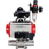 Vannes à boisseau sphérique Elephant BV3131P(3pc)-FP-W-ISO-H LONG DN10-150 passage intégral, corps - acier inoxydable 304, à souder, avec actionneur pneumatique PA-DA, distributeur pneumatique 4M310-08 24V, BKV APL-210N et BPV AFC2000
