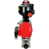Vannes à boisseau sphérique Elephant BV3131P(3pc)-FP-W-ISO-H LONG DN10-150 passage intégral, corps - acier inoxydable 304, à souder, avec actionneur pneumatique PA-DA, distributeur pneumatique 4M310-08 220V et bloc de fin de course APL-510N EX