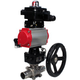 Ball valves Elephant BV3232P(3pc)-FP-W-ISO-H LONG DN50-150 full bore, body - stainless steel 316, welded, with pneumatic actuator PA-DA, pneumatic distributor 4M310-08 220V, MON gearbox and block limit switches APL-410N EX