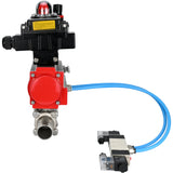 Vannes à boisseau sphérique Elephant BV3131P(3pc)-FP-W-ISO-H LONG DN10-150 passage intégral, corps - acier inoxydable 304, à souder, avec actionneur pneumatique PA-DA, distributeur pneumatique 4V320-10 220V, BKV APL-410N EX et GSV AFC2000