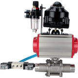 Vannes à boisseau sphérique Elephant BV3131P(3pc)-FP-W-ISO-H LONG DN10-150 passage intégral, corps - acier inoxydable 304, à souder, avec actionneur pneumatique PA-DA, distributeur pneumatique 4V320-10 220V, BKV APL-510N EX et GSV AFC2000