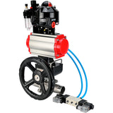 Vannes à boisseau sphérique Elephant BV3131P(3pc)-FP-W-ISO-H LONG DN50-150 passage intégral, corps - acier inoxydable 304, à souder, avec actionneur pneumatique PA-DA, distributeur pneumatique 4V320-08 220V, réducteur MON, BKV APL-510N EX et BPV AFC2000