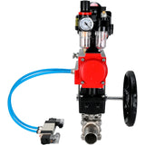 Vannes à boisseau sphérique Elephant BV3131P(3pc)-FP-W-ISO-H LONG DN50-150 passage intégral, corps - acier inoxydable 304, à souder, avec actionneur pneumatique PA-DA, distributeur pneumatique 4V320-08 220V, réducteur MON, BKV APL-510N EX et BPV AFC2000