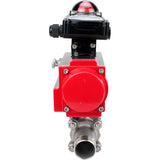 Vannes à boisseau sphérique Elephant BV3232P(3pc)-FP-W-ISO-H LONG DN10-150 passage intégral, corps - acier inoxydable 316, soudé, avec actionneur pneumatique Elephant PA-DA et bloc de fin de course APL-210N