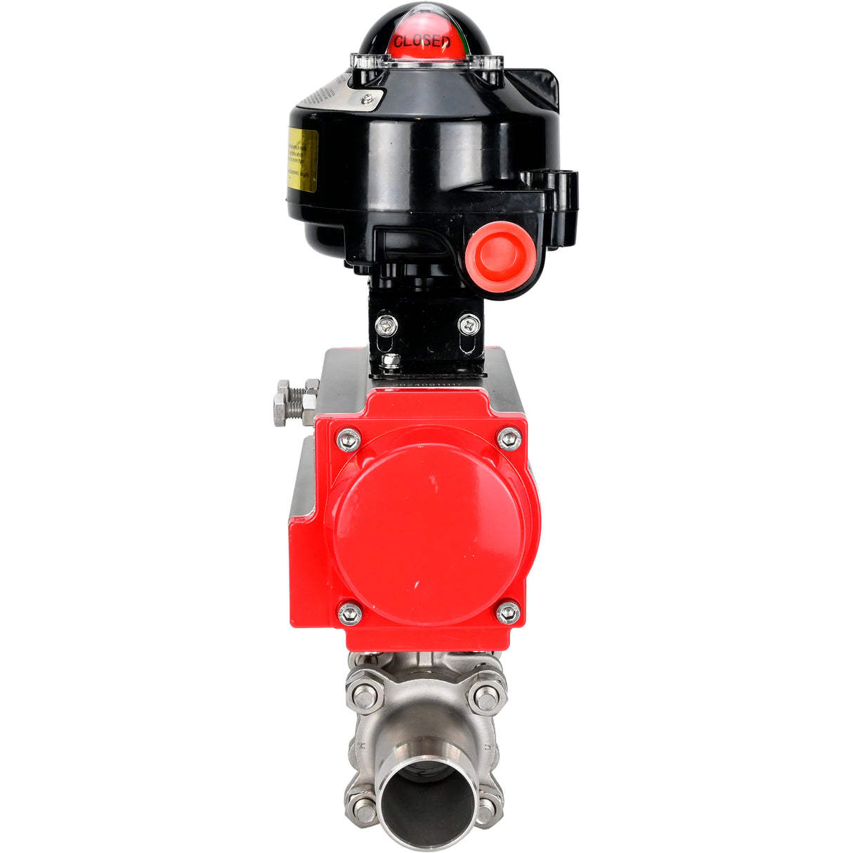 Vannes à boisseau sphérique Elephant BV3131P(3pc)-FP-W-ISO-H LONG DN10-150 passage intégral, corps - acier inoxydable 304, soudé, avec actionneur pneumatique Elephant PA-DA et bloc de fin de course APL-510N EX
