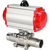 Vannes à boisseau sphérique Elephant BV3131P(3pc)-FP-W-ISO-H LONG DN10-150 passage intégral, corps - acier inoxydable 304, à souder, avec actionneur pneumatique Elephant PA-DA