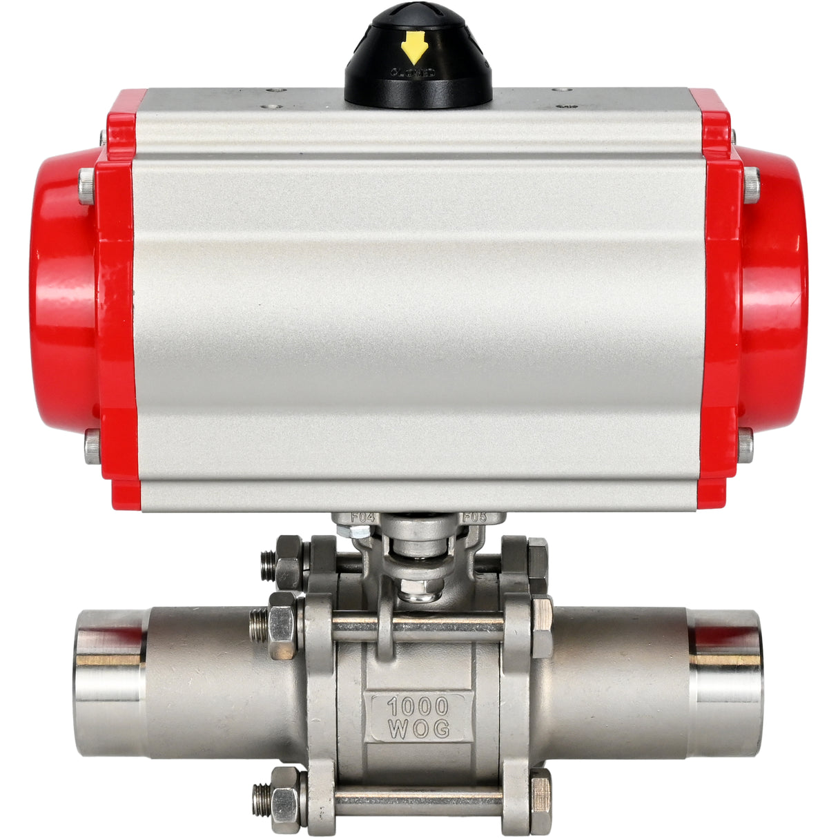 Vannes à boisseau sphérique Elephant BV3131P(3pc)-FP-W-ISO-H LONG DN10-150 passage intégral, corps - acier inoxydable 304, à souder, avec actionneur pneumatique Elephant PA-DA