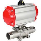 Vannes à boisseau sphérique Elephant BV3131P(3pc)-FP-W-ISO-H LONG DN10-150 passage intégral, corps - acier inoxydable 304, à souder, avec actionneur pneumatique Elephant PA-DA