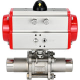 Robinets à boisseau sphérique Elephant BV3232P(3pc)-FP-W-ISO-H LONG DN10-150 passage intégral, corps - acier inoxydable 316, à souder, avec actionneur pneumatique Elephant PA-SA