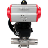 Vannes à boisseau sphérique Elephant BV3131P(3pc)-FP-W-ISO-H LONG DN50-150 à passage intégral, corps - acier inoxydable 304, soudé, avec actionneur pneumatique Elephant PA-DA et réducteur Elephant MON