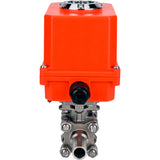 Vannes à boisseau sphérique Elephant BV3131P(3pc)-FP-W-ISO-H LONG à passage intégral, corps - acier inoxydable 304, soudé, avec entraînement électrique 1/4 de tour Elephant QT-N-EM-O1-220VAC-U1 MINI 220V