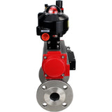 Ball valves Elephant BV3131P(3pc)-FP-F-ISO-H flanged, full bore, three-piece, stainless steel body. steel SS304, seal - PTFE, with pneumatic actuator Elephant PA-DA 052-130 pneumatic distributor 4M310-08 24V ATU AFC2000 LSU APL-510N-EX