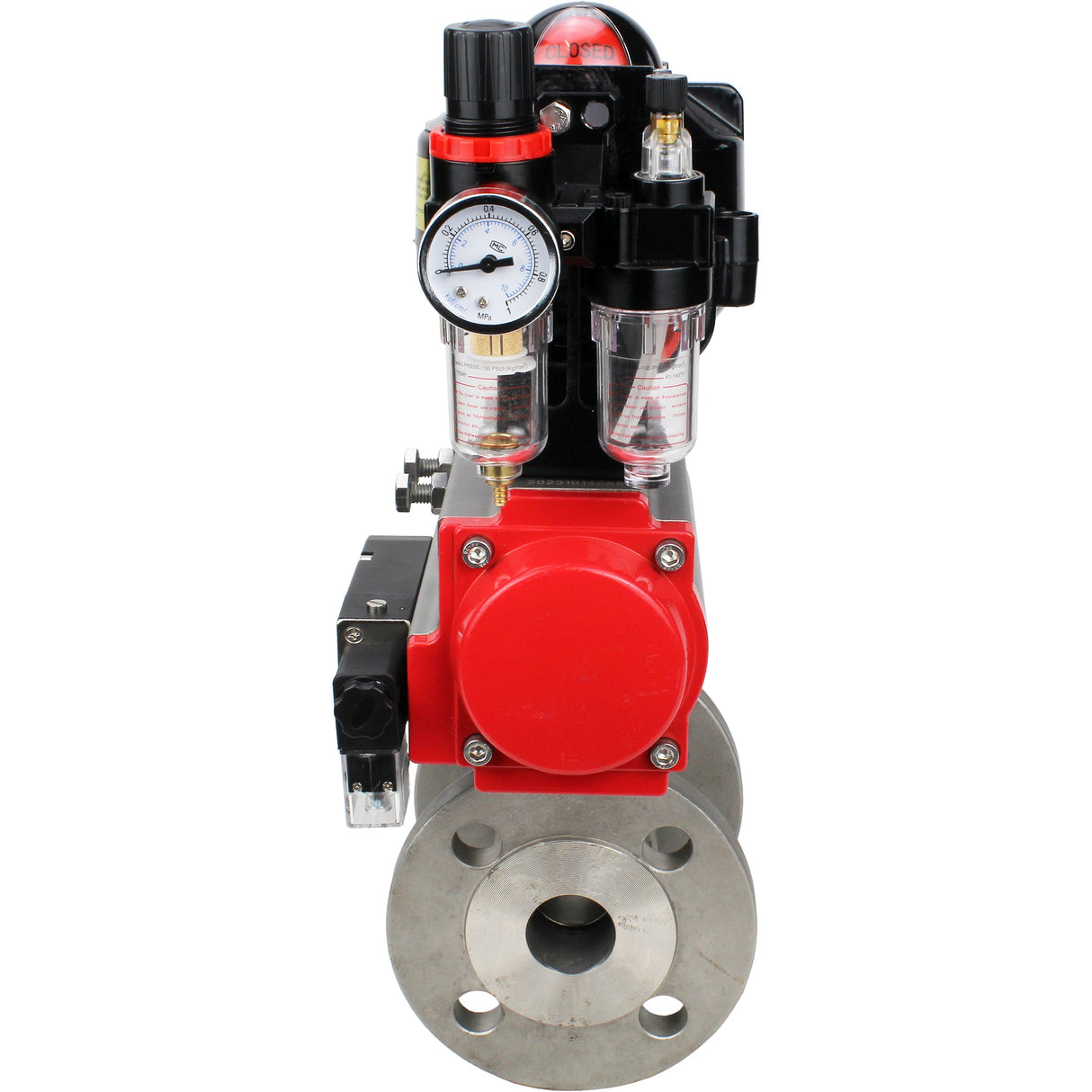 Ball valves Elephant BV3232P(2pc)-FP-F-ISO-H DN15-150 flanged, full bore, two-piece, stainless steel body. steel SS316, seal - PTFE, with pneumatic actuator Elephant PA-SA 052-210 pneumatic distributor 4M310-08 24V ATU AFC2000 APL-510N-EX