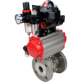 Ball valves Elephant BV3232P(2pc)-FP-F-ISO-H DN15-150 flanged, full bore, two-piece, stainless steel body. steel SS316, seal - PTFE, with pneumatic actuator Elephant PA-SA 052-210 pneumatic distributor 4M310-08 220V ATU AFC2000 APL-510N-EX