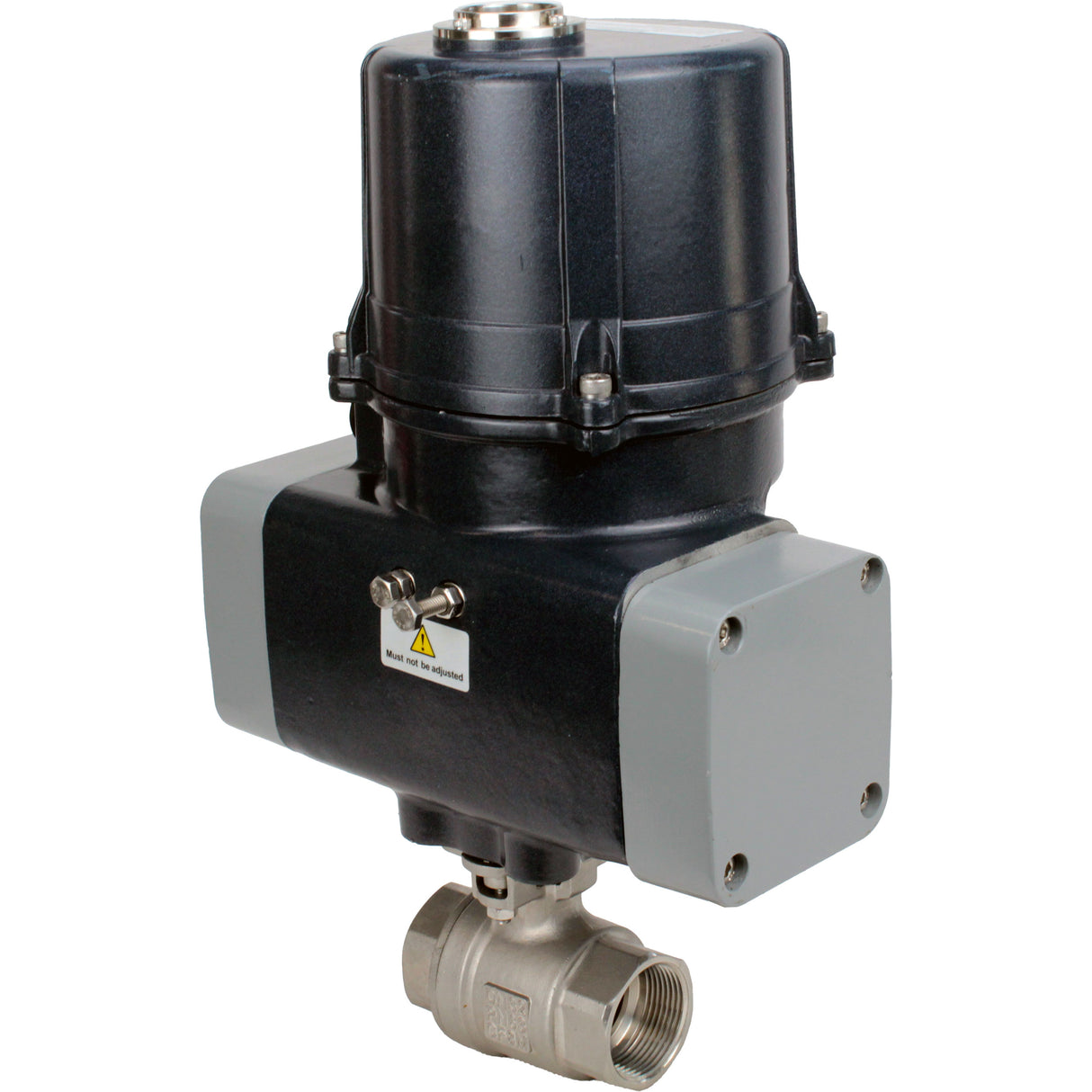 Ball valves Elephant BV3232P(2pc)-FP-T-ISO-H full bore, threaded, female thread, body - 316 stainless steel, sealing - PTFE, with electric quarter turn actuator Elephant QTSA-N-EM-O0-220VAC