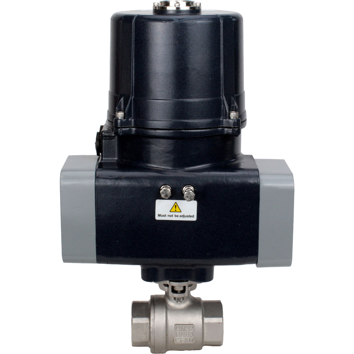 Ball valves Elephant BV3232P(2pc)-FP-T-ISO-H full bore, threaded, female thread, body - 316 stainless steel, sealing - PTFE, with electric quarter turn actuator Elephant QTSA-N-EM-O0-220VAC