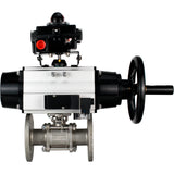 Ball valves Elephant BV3232P(3pc)-FP-F-ISO-H DN65-100 25/40 bar flanged with ISO flange, body - 316 stainless steel, full bore, seal - PTFE, with pneumatic drive PA-DA-105-1, pneumatic distributor 4M310-08 24V, LSU APL-410N Ex