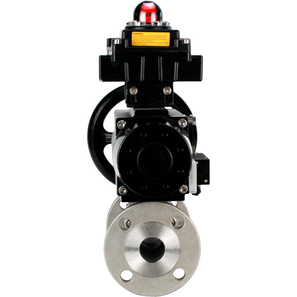Ball valves Elephant BV3232P(3pc)-FP-F-ISO-H DN65-100 25/40 bar flanged with ISO flange, body - 316 stainless steel, full bore, seal - PTFE, with pneumatic drive PA-DA-105-1, pneumatic distributor 4M310-08 24V, LSU APL-410N Ex