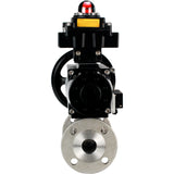 Ball valves Elephant BV3232P(3pc)-FP-F-ISO-H DN65-100 25/40 bar flanged with ISO flange, body - 316 stainless steel, full bore, seal - PTFE, with pneumatic drive PA-DA-105-1, pneumatic distributor 4M310-08 24V, LSU APL-410N Ex