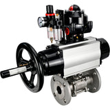 Ball valves Elephant BV3232P(3pc)-FP-F-ISO-H DN65-100 25/40 bar flanged with ISO flange, body - 316 stainless steel, full bore, seal - PTFE, with pneumatic drive PA-DA-105-1, pneumatic distributor 4M310-08 220V, LSU APL-510N Ex, ATU AFC2000