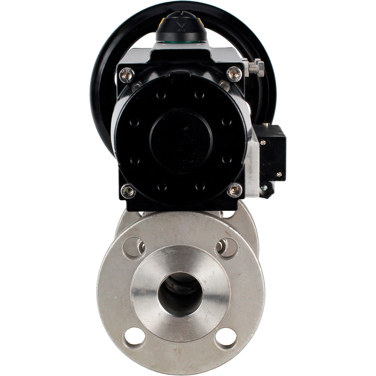 Ball valves Elephant BV3232P(3pc)-FP-F-ISO-H DN65-100 25/40 bar flanged with ISO flange, body - 316 stainless steel, full bore, seal - PTFE, with pneumatic drive PA-DA-105-1, pneumatic distributor 4M310-08 24V