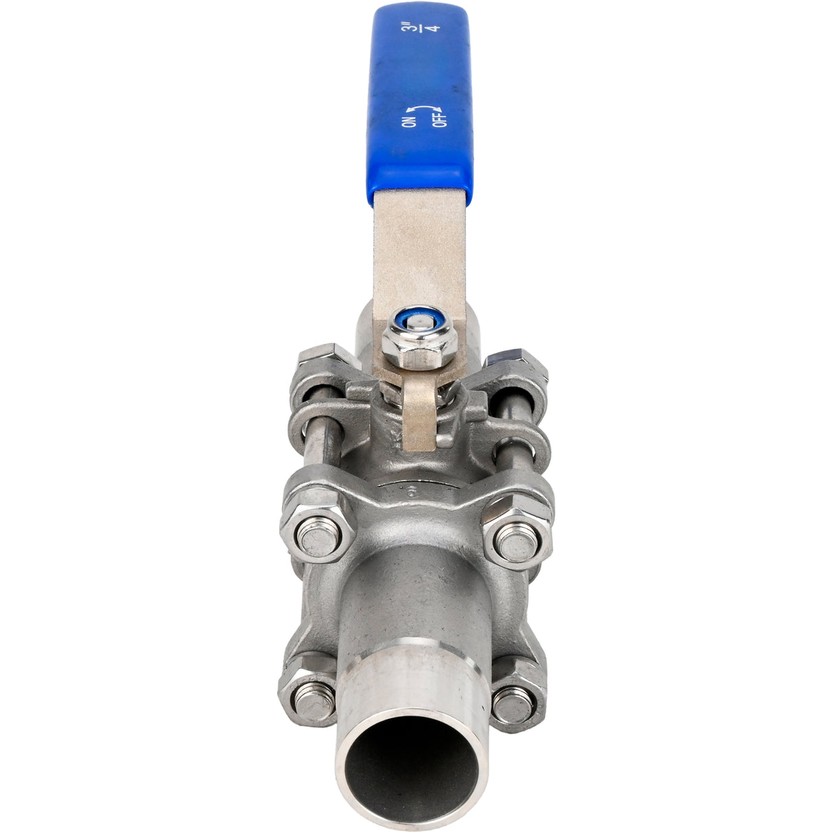 Robinets à boisseau sphérique Elephant BV3131P(3pc)-FP-WH en acier inoxydable SS304, à passage intégral, en trois parties, joint - PTFE, soudé, avec poignée