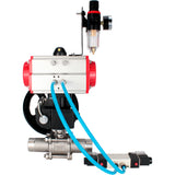 Vannes à boisseau sphérique Elephant BV3131P(3pc)-FP-W-ISO-H LONG à passage intégral, corps - acier inoxydable 304, à souder, avec actionneur pneumatique PA-DA, distributeur pneumatique 4V320-10 220V, réducteur MON et BPV AFC2000