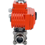 Vannes à boisseau sphérique Elephant BV3232P(3pc)-FP-W-ISO-H à passage intégral, soudées, corps - acier inoxydable SS316, joint - PTFE, avec entraînement électrique 1/4 de tour QT-N-020EM-O1-220VAC-U1 220V HARK