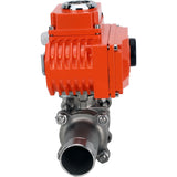 Vannes à boisseau sphérique Elephant BV3232P(3pc)-FP-W-ISO-H LONG à passage intégral, soudées, corps - acier inoxydable SS316, joint - PTFE, avec entraînement électrique 1/4 de tour QT-N-003EM-O1-24VDC-U1 24V HARK