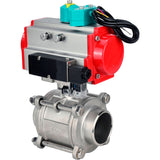 Ball valves Elephant BV3232P(3pc)-FP-W-ISO-H WDVF DN15-32 63 bar full bore, body - 316 stainless steel, seal - PTFE, for welding, with PA-DA pneumatic actuator, pneumatic distributor 4M310-08 220V and ALS200D magnetic switch